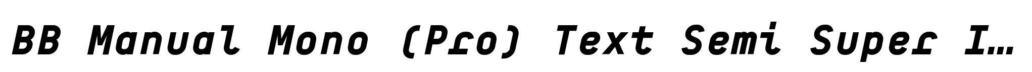 BB Manual Mono (Pro) Text Semi Super Italic image